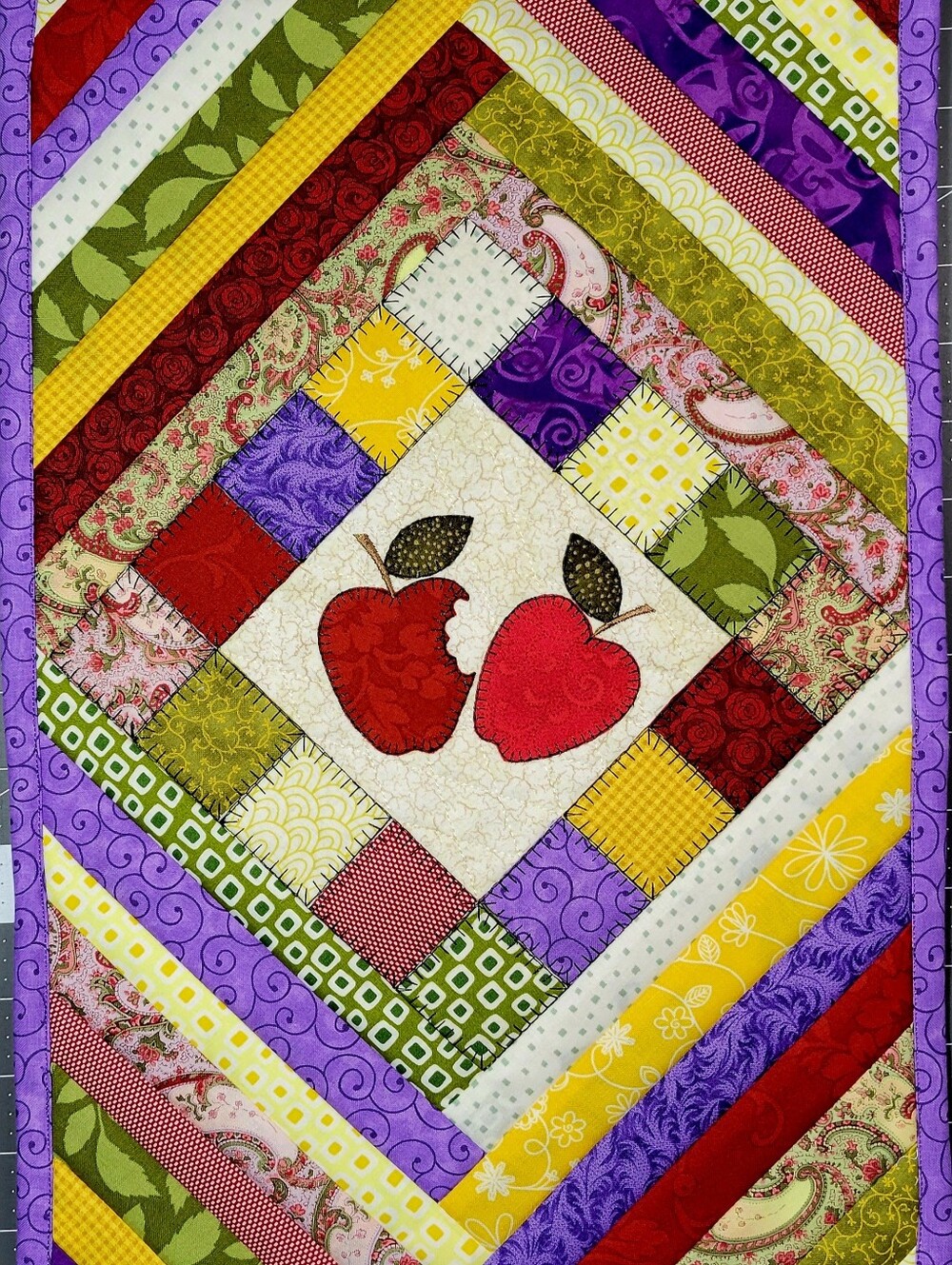 Handcrafted Apple Patchwork Quilted Dish Drying/Miscellaneous Mat 12"X18"